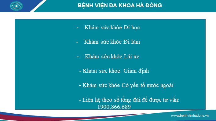 Khám sức khỏe  tại Bệnh Viện  Đa khoa Hà Đông