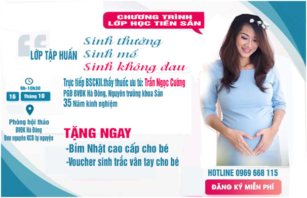 Lớp học tiền sản: Tập huấn kỹ năng sinh thường, sinh mổ, sinh không đau