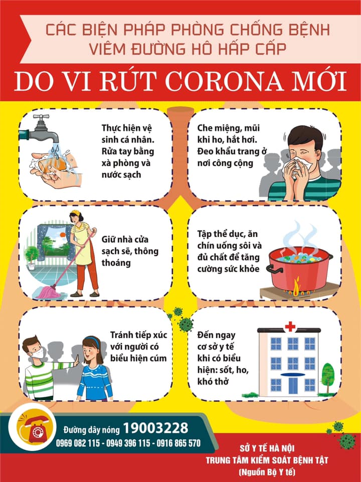  Các biện pháp phòng chống bệnh viên đường hô hấp cấp do virut Corona mới 