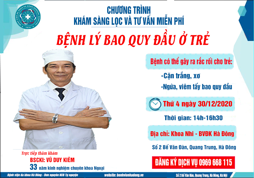  Khám sàng lọc miễn phí bệnh lý bao quy đầu cho trẻ tại khoa Nhi 