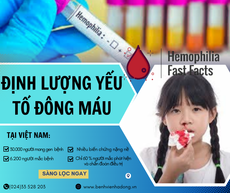 Bệnh lý Hemophilia (bệnh máu khó đông) và xét nghiệm định lượng yếu tố đông máu VII, IX, XI.