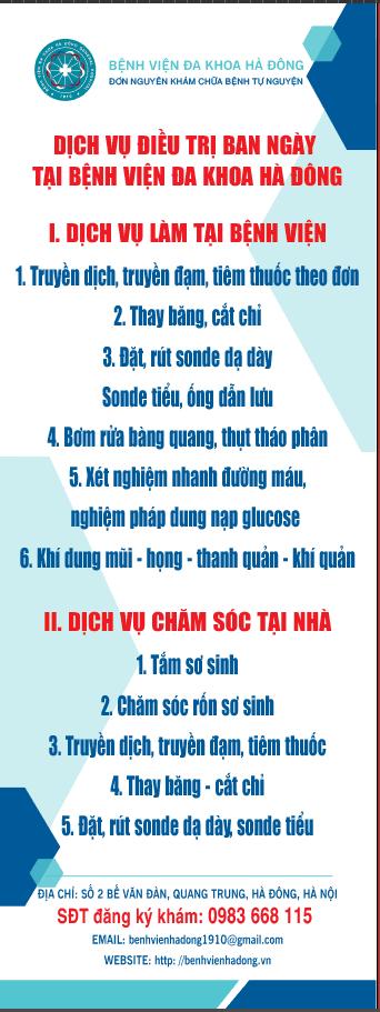  Dịch vụ ĐIỀU TRỊ BAN NGÀY 