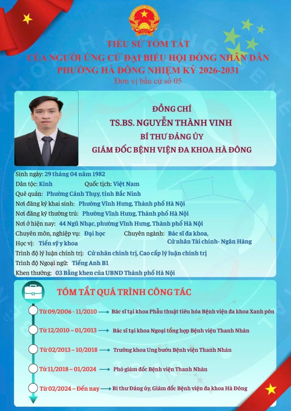 Bệnh viện Đa khoa Hà Đông giới thiệu ứng cử viên Đại biểu HĐND phường Hà Đông nhiệm kỳ 2026 - 2031