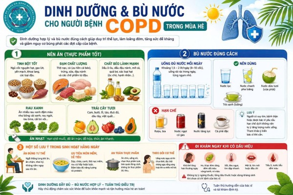 Dinh dưỡng và bù nước cho người bệnh COPD trong mùa hè
