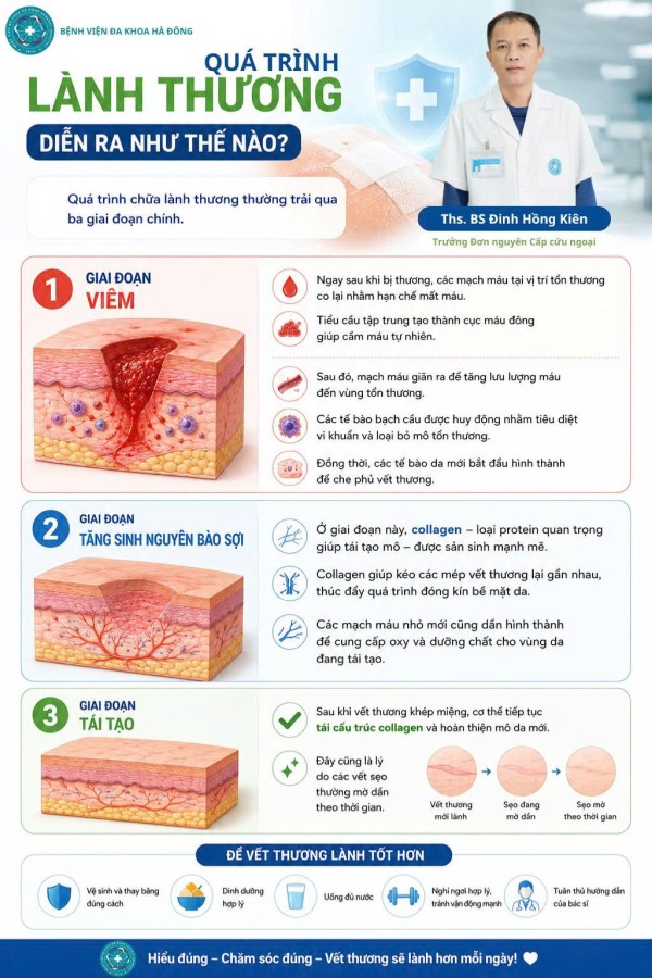 Chăm sóc vết thương tại nhà kết hợp dinh dưỡng hợp lý giúp thúc đẩy quá trình lành thương và ngăn ngừa biến chứng