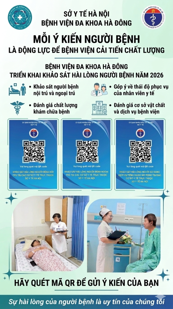 Khảo sát hài lòng người bệnh – Bước quan trọng nâng cao chất lượng và uy tín của Bệnh viện Đa khoa Hà Đông