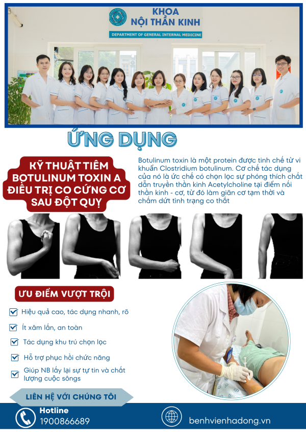 BVĐK Hà Đông triên khai kỹ thuật tiêm Botulinum toxin A điều trị co cứng cơ sau đột quỵ