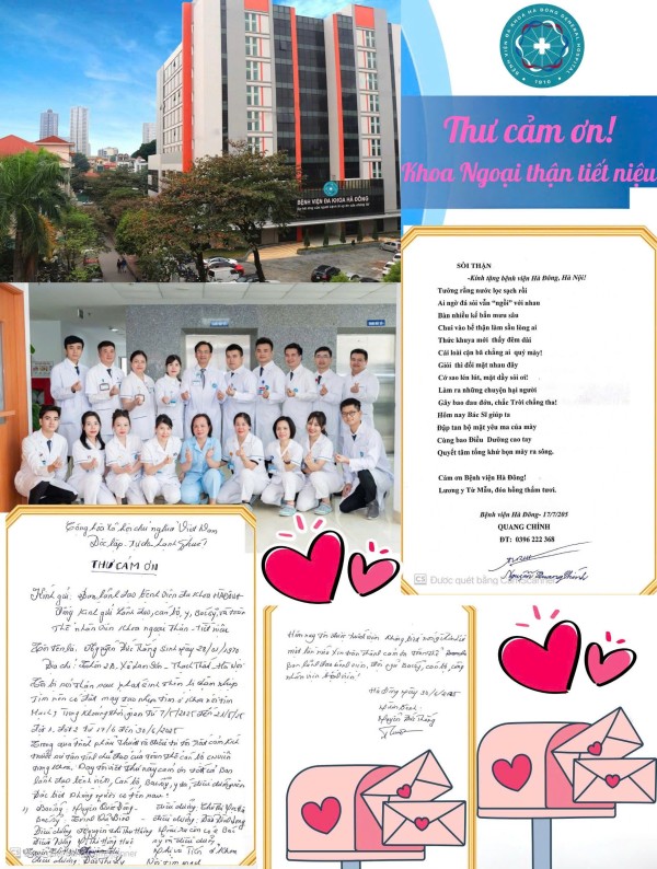Thư cảm ơn của bệnh nhân khoa Ngoại Thận Tiết Niệu