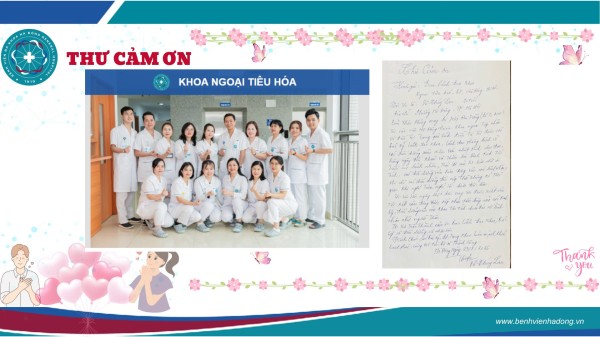 Sự tận tâm của Bác sĩ, Điều dưỡng Khoa Ngoại tiêu hóa qua lời cảm ơn của bệnh nhân 70 tuổi u đại tràng